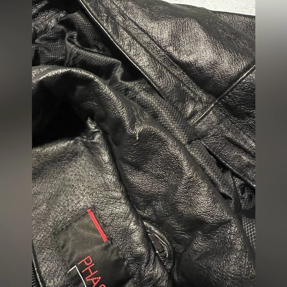 Phase Two Heavy LEATHER Hooded Coat Anorak Windbreaker Men’s Large, Women’s XL